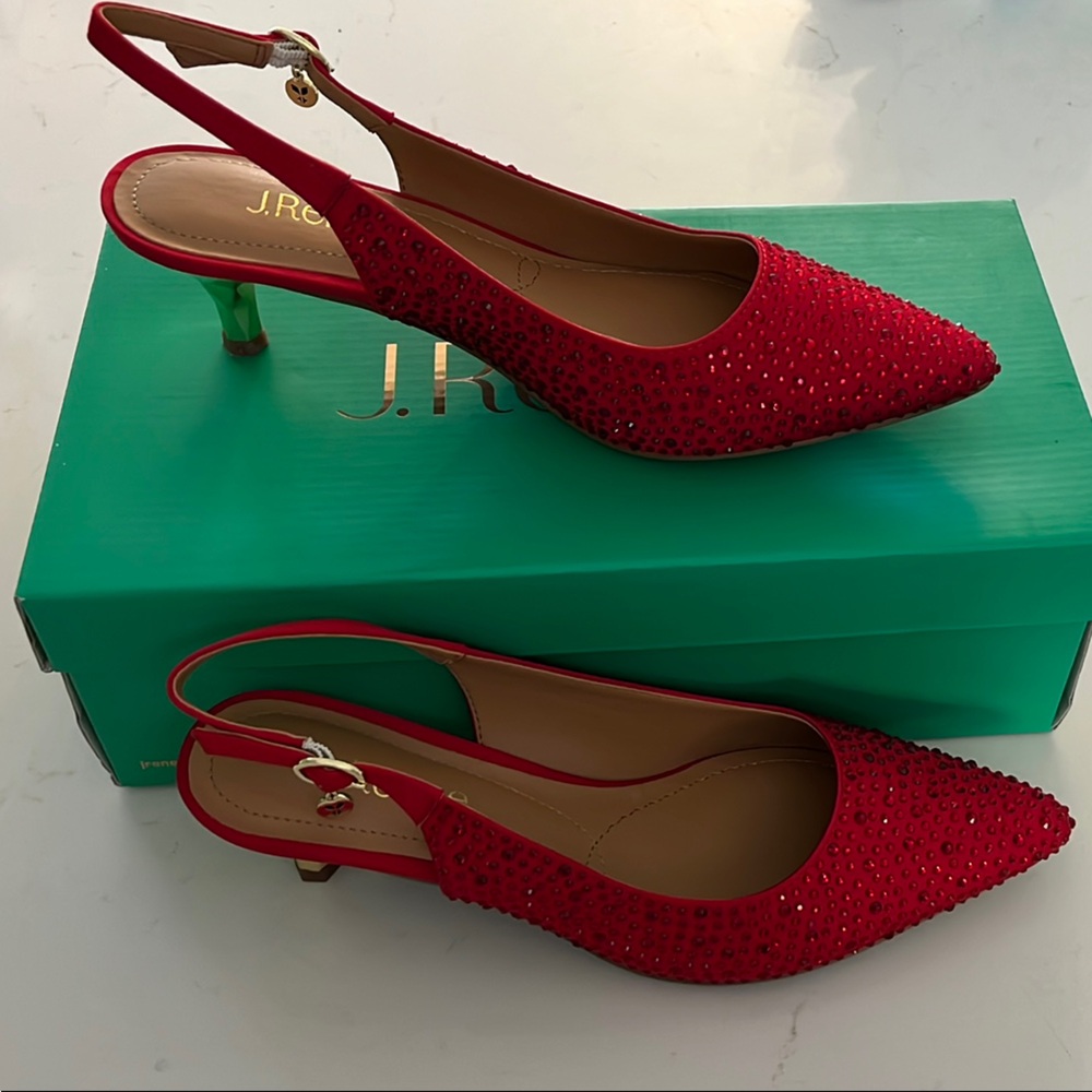 J.Renee Red Stiletto Slingback Heels
